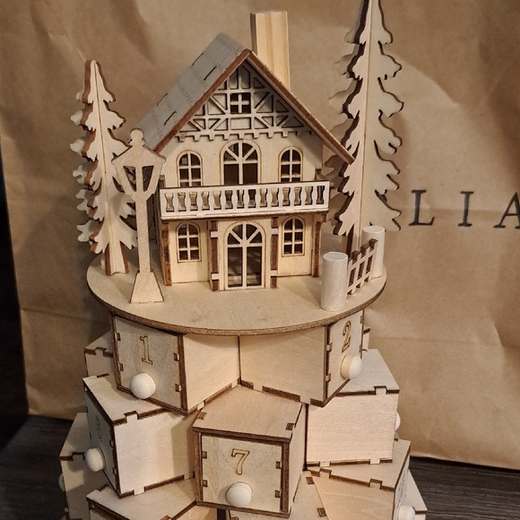 ADVENT CALENDAR   Authentic Magnolia Wood Advent Tower - Picture 2 of 4